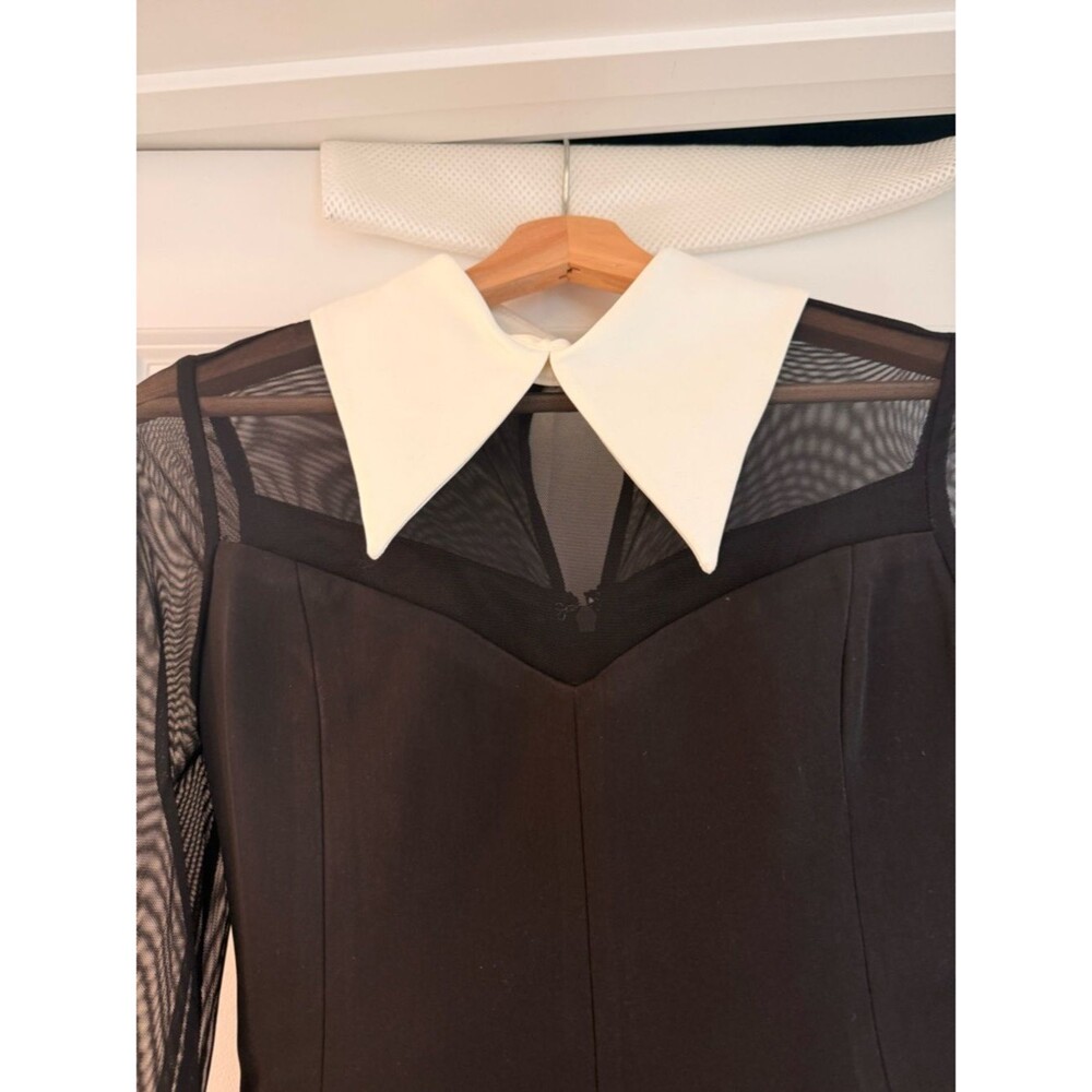 New Bronx and Banco Wednesday Long-Sleeve White Collar Minidress - Picture 10 of 16